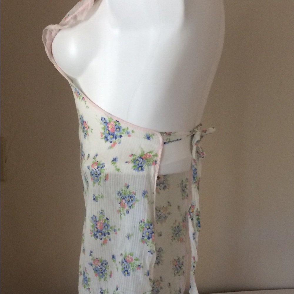 Vintage apron cotton 1 pocket cottagecore ruffled - Picture 5 of 7
